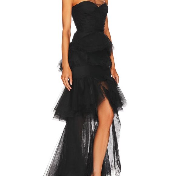 MICHAEL COSTELLO x REVOLVE Alai Black Mesh Gown S $358 Dress - Picture 3 of 10